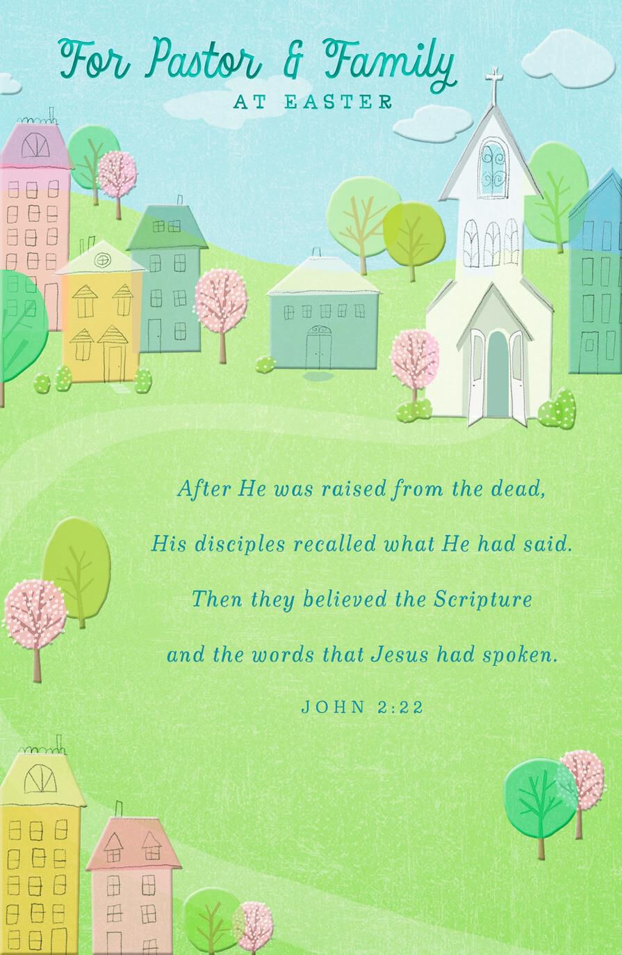 You're a Blessing Pastor and Family Religious Easter Card
