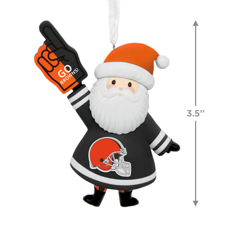 Cleveland Browns Santa Fan Christmas Ornament measurement image number 3