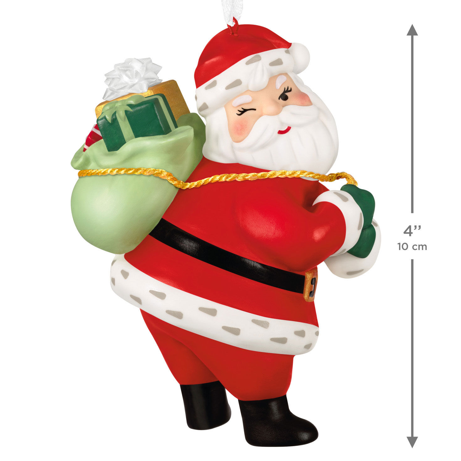 Vintage-Style Santa With Sack Keepsake Ornament measurement image number 3