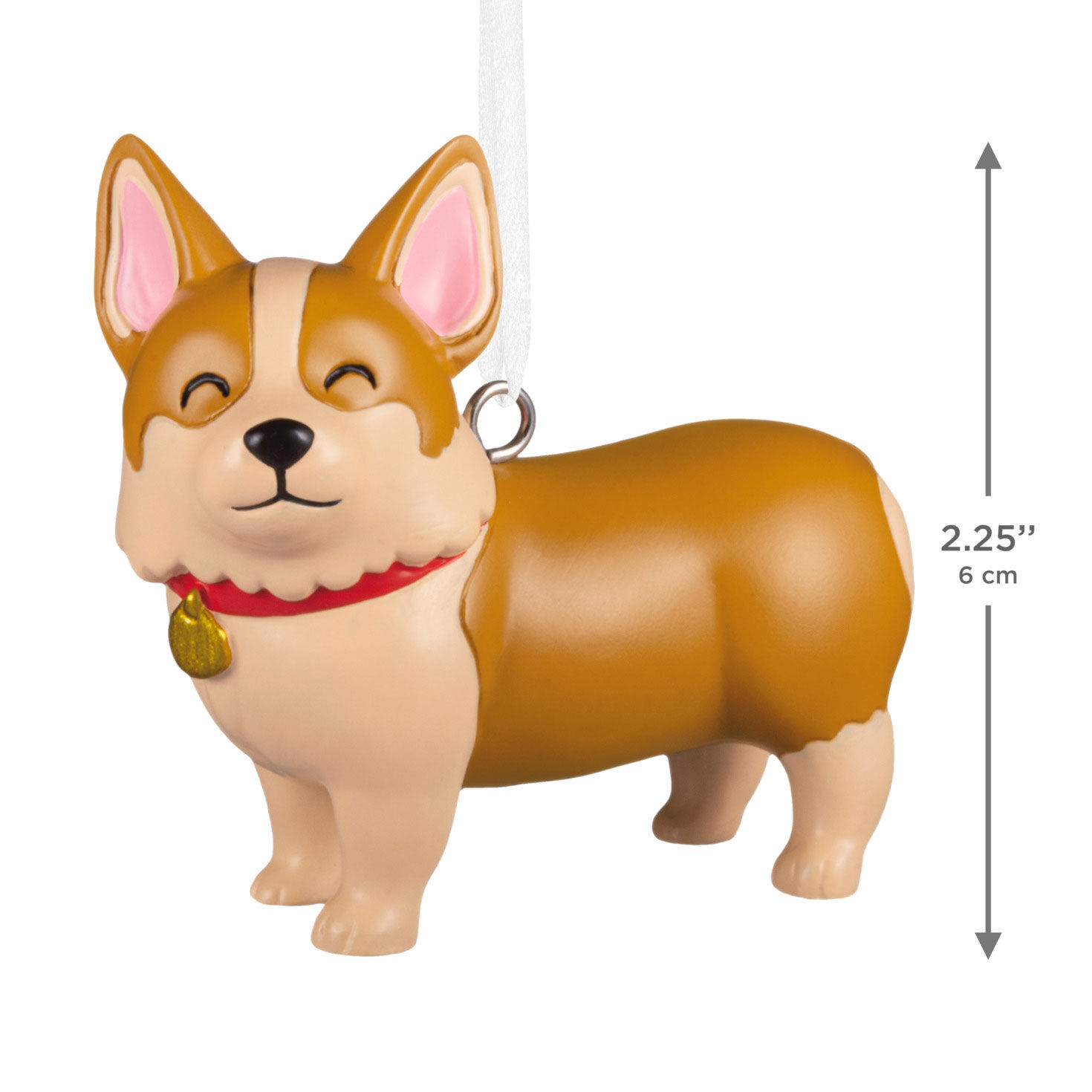 Cute Corgi Christmas Ornament measurement image number 3