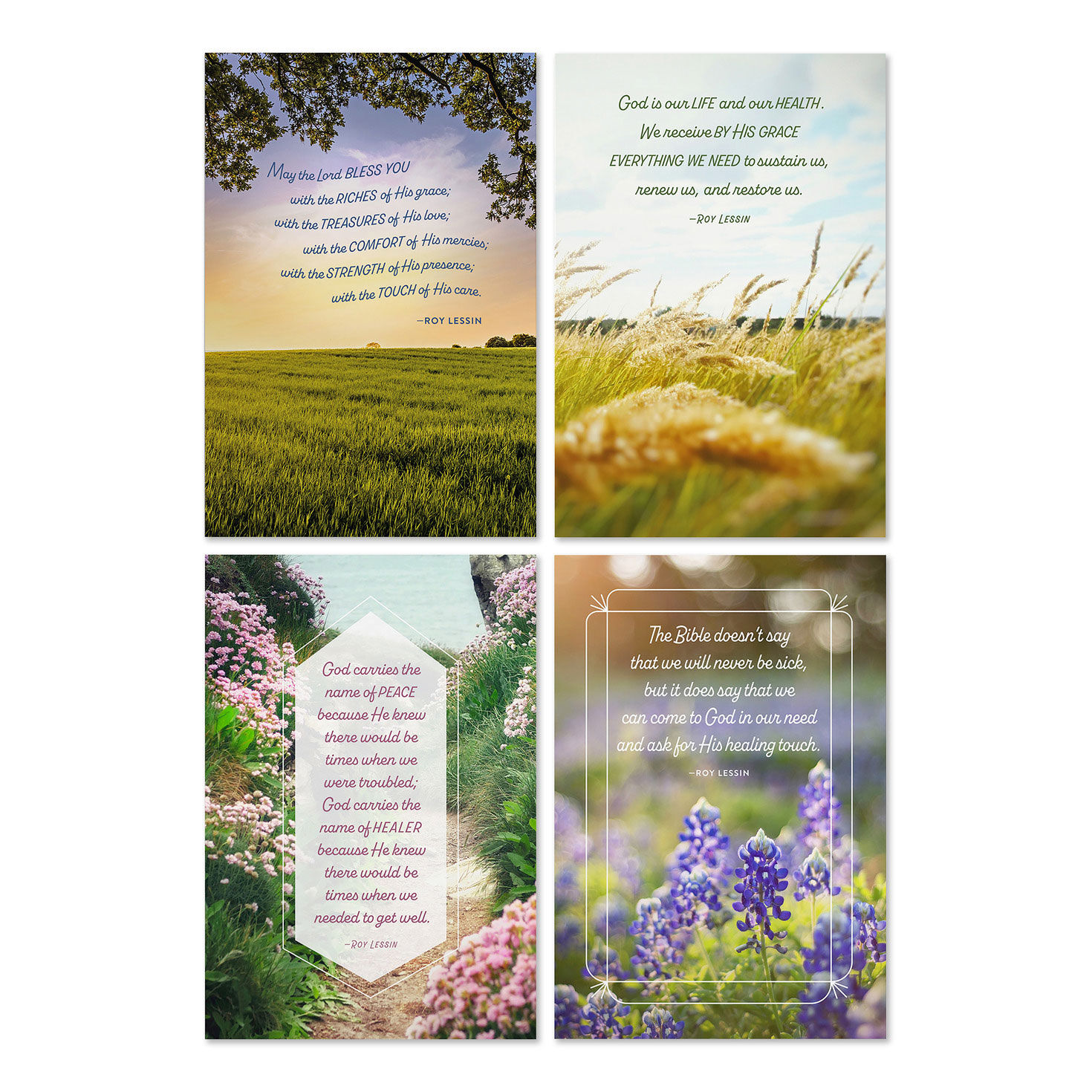 Roy Lessin Landscapes Assorted Religious Get Well Cards, Box of 12