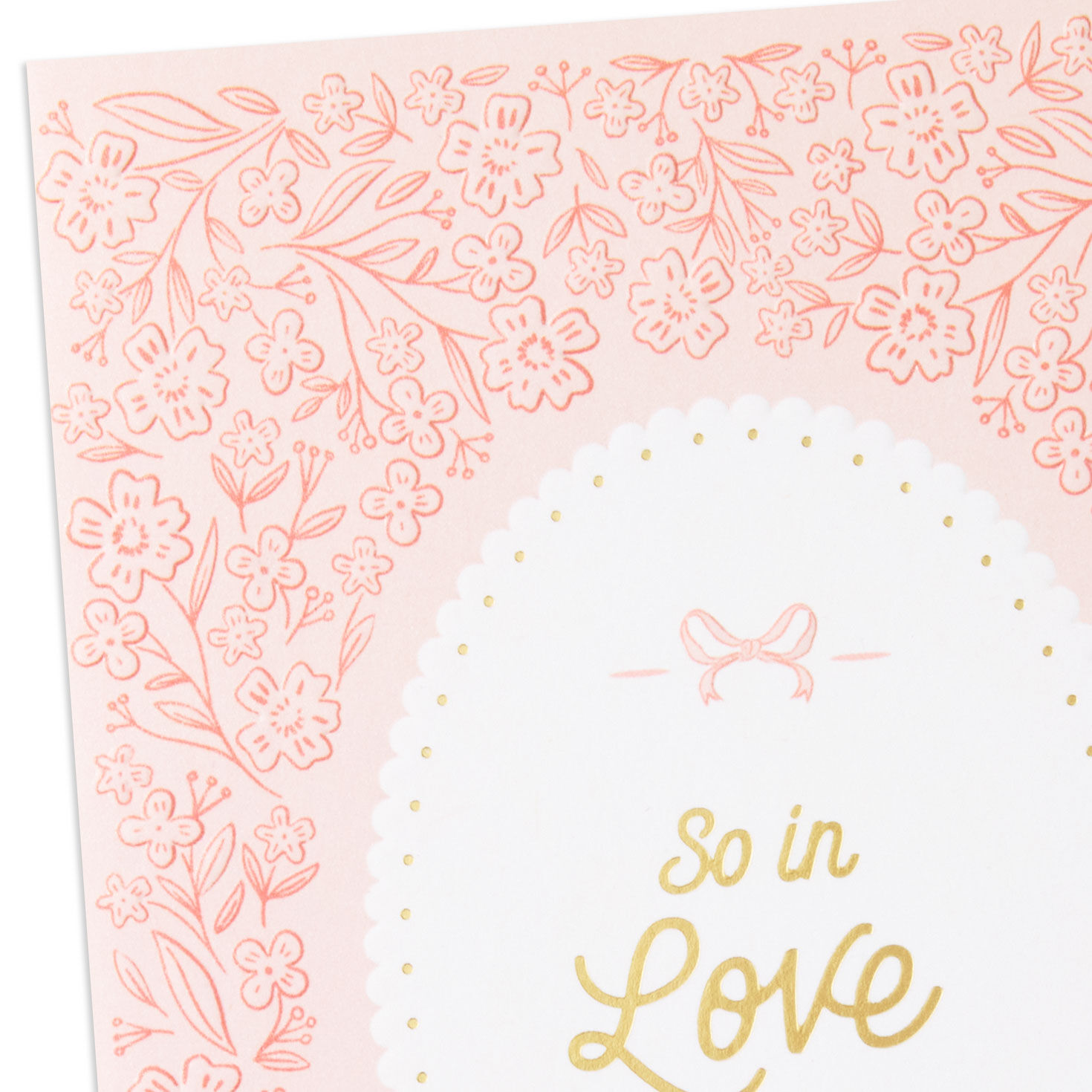Ornate Pink Flowers New Baby Congrats Card Card Front Detail image number 4