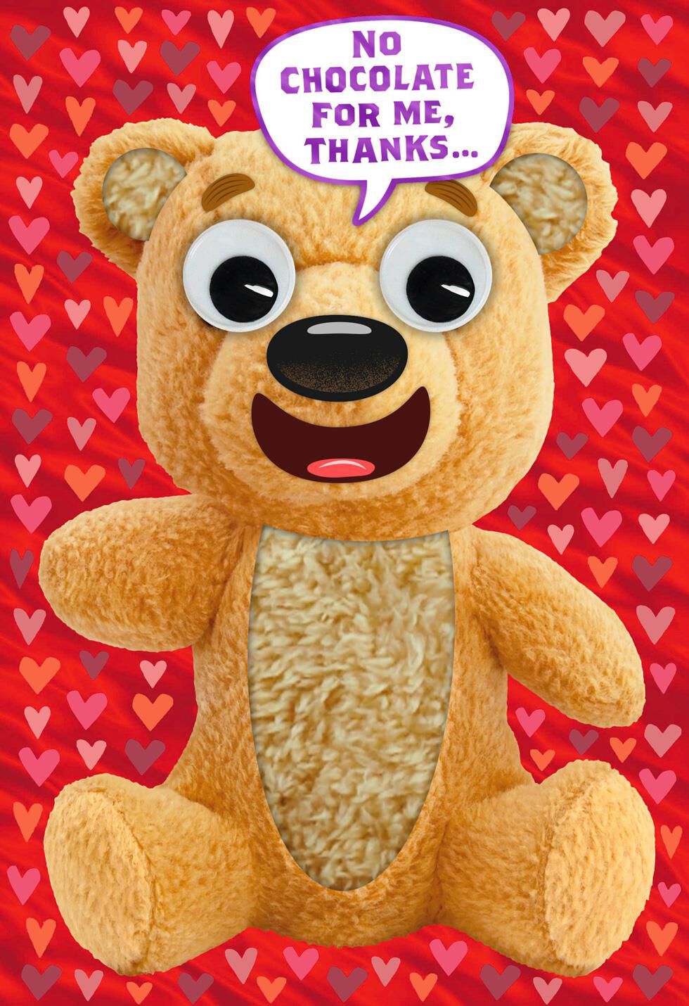 Too Stuffed Teddy Bear Funny Valentine's Day Card