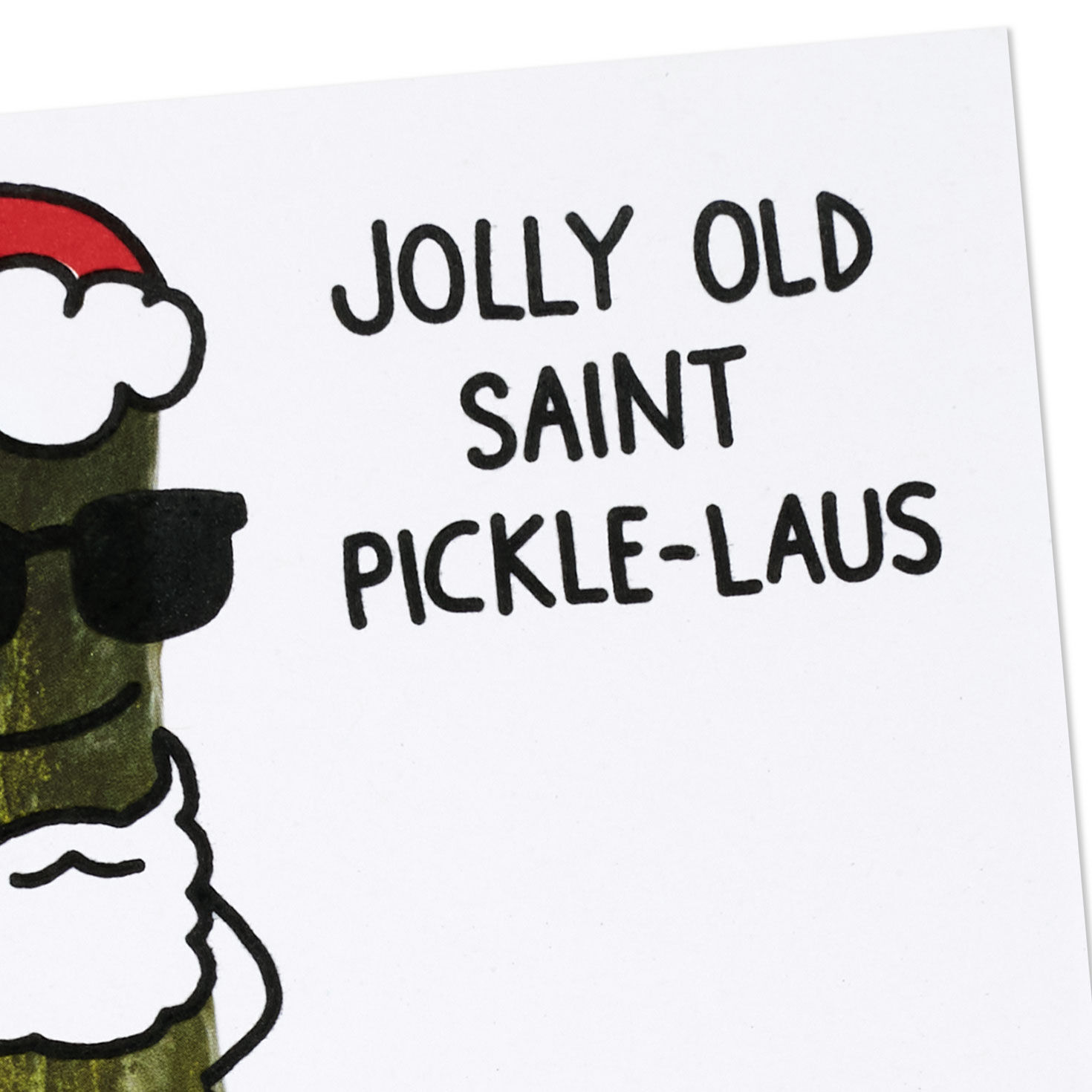 Pickle Santa Claus Cartoon Funny Christmas Card Card Front Detail image number 5