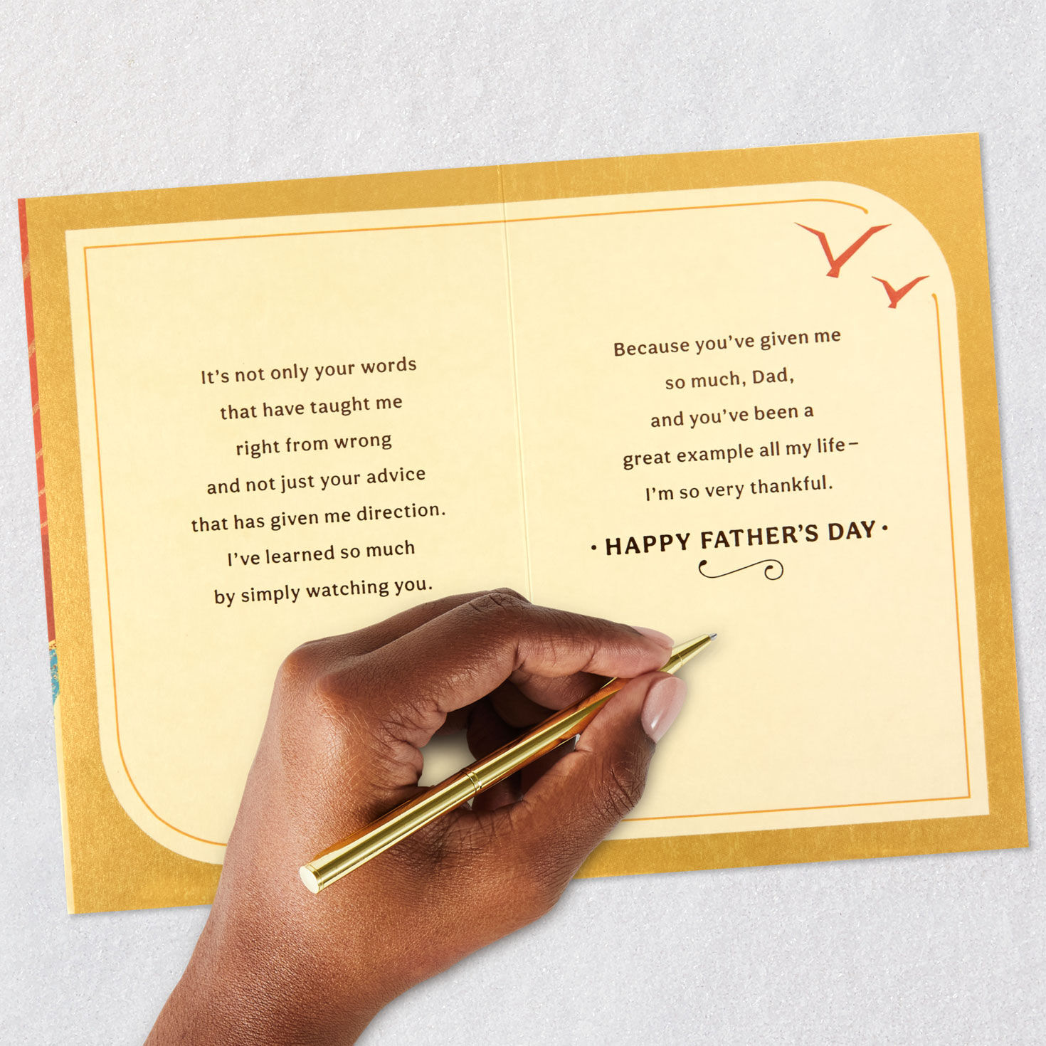 Birds and Radiant Sunset Dad Father's Day Card Signing card image number 7