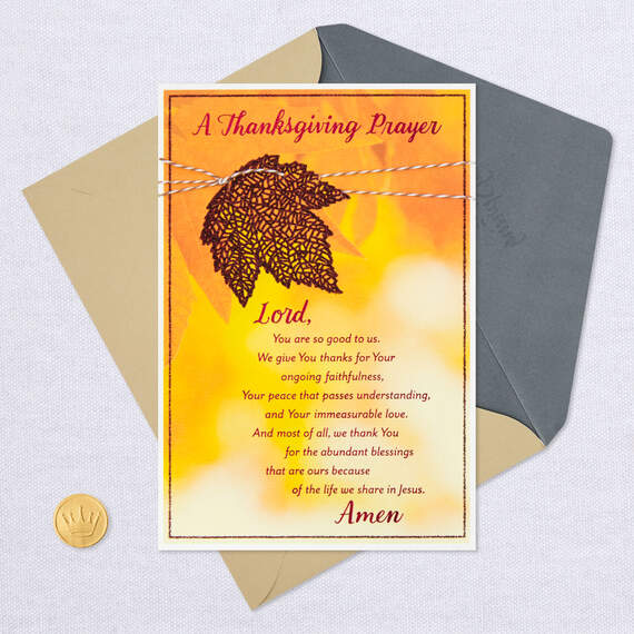 Holiday Prayer Maple Leaf Religious Thanksgiving Card, , large image number 5