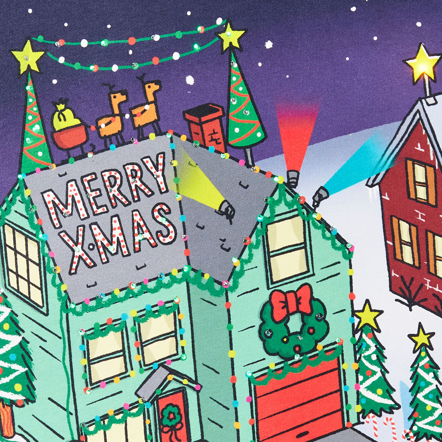 Christmas Light Show Card with Sound and Light Card Front Detail image number 4