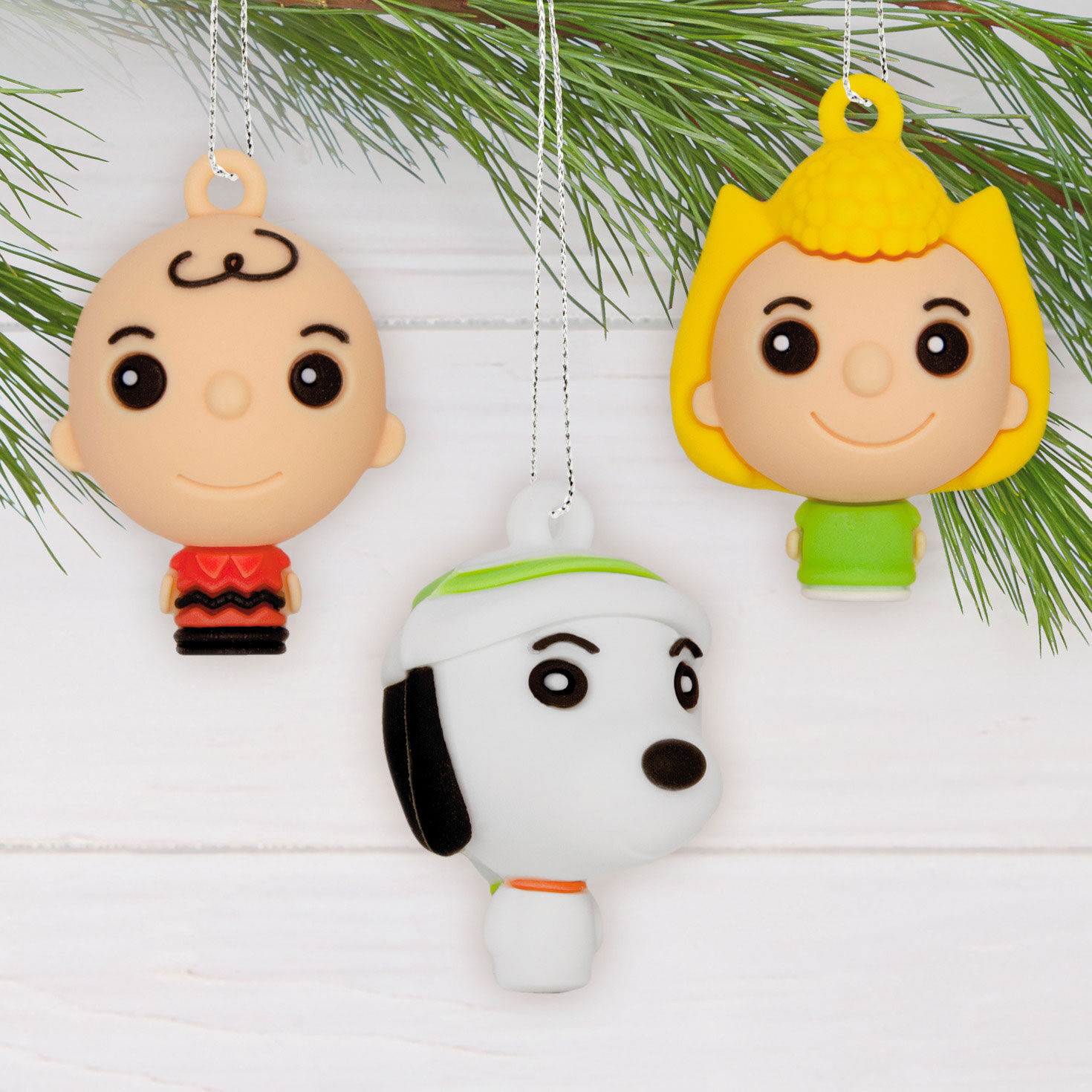 6 Peanuts Mini Christmas Ornaments hanging on tree image number 2