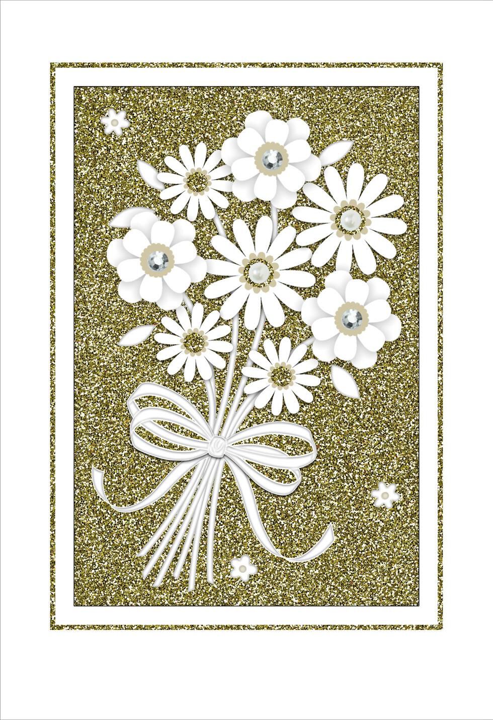Flower Bouquet Wedding Card