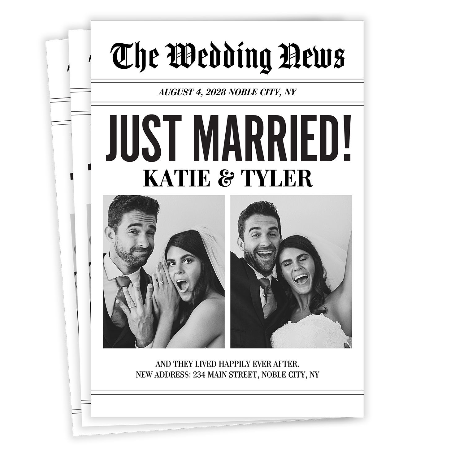 Newspaper Flat Wedding Announcement