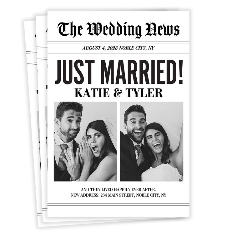 Newspaper Flat Wedding Announcement