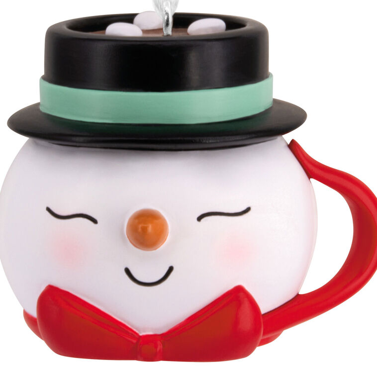 Snowman Mug Christmas Ornament closeup view image number 5