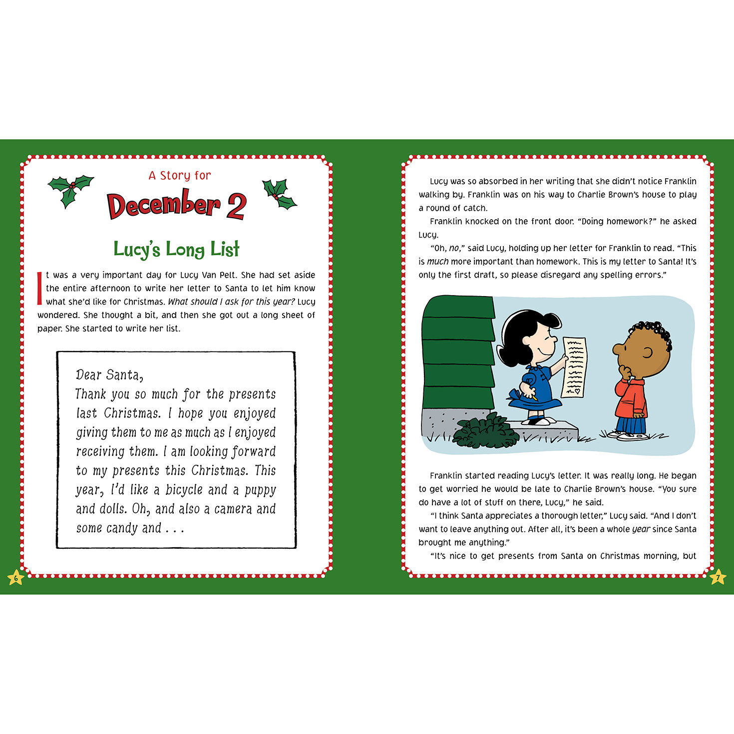 Peanuts Christmas Countdown Storybook inside spread image number 3