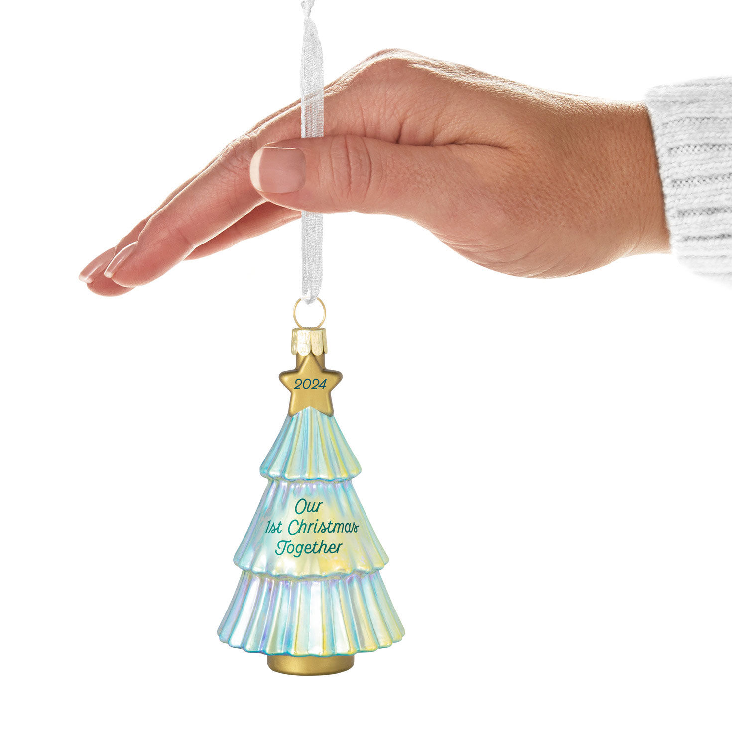 Our First Christmas Together 2024 Glass Ornament Keepsake Ornaments