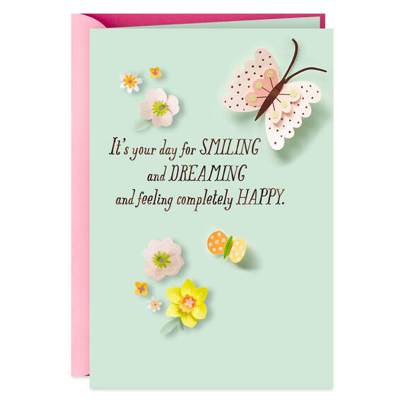 A Day for Smiling and Dreaming Birthday Card, , large image number 1