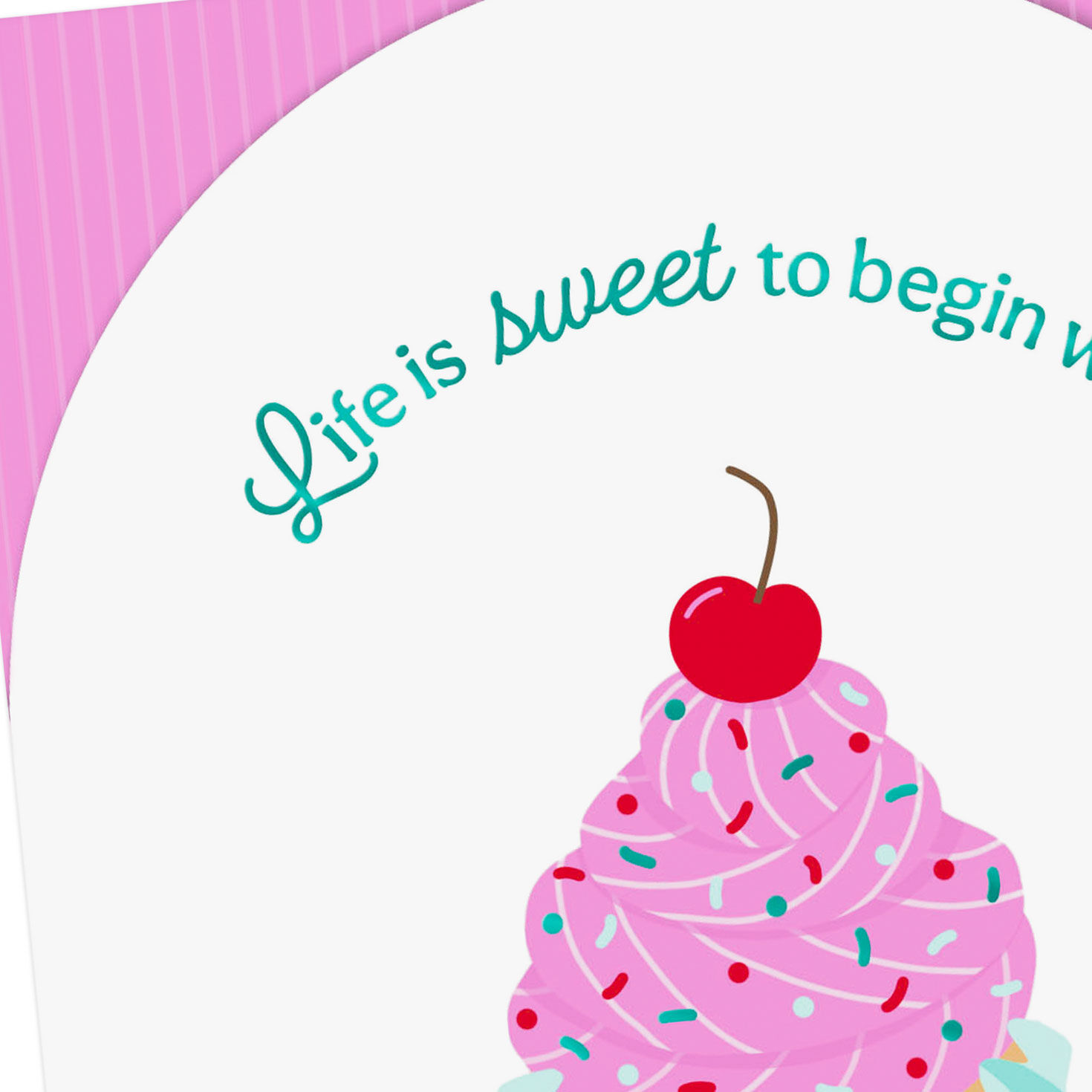 Cupcake With Cherry Great-Granddaughter Birthday Card Card Front Detail image number 4