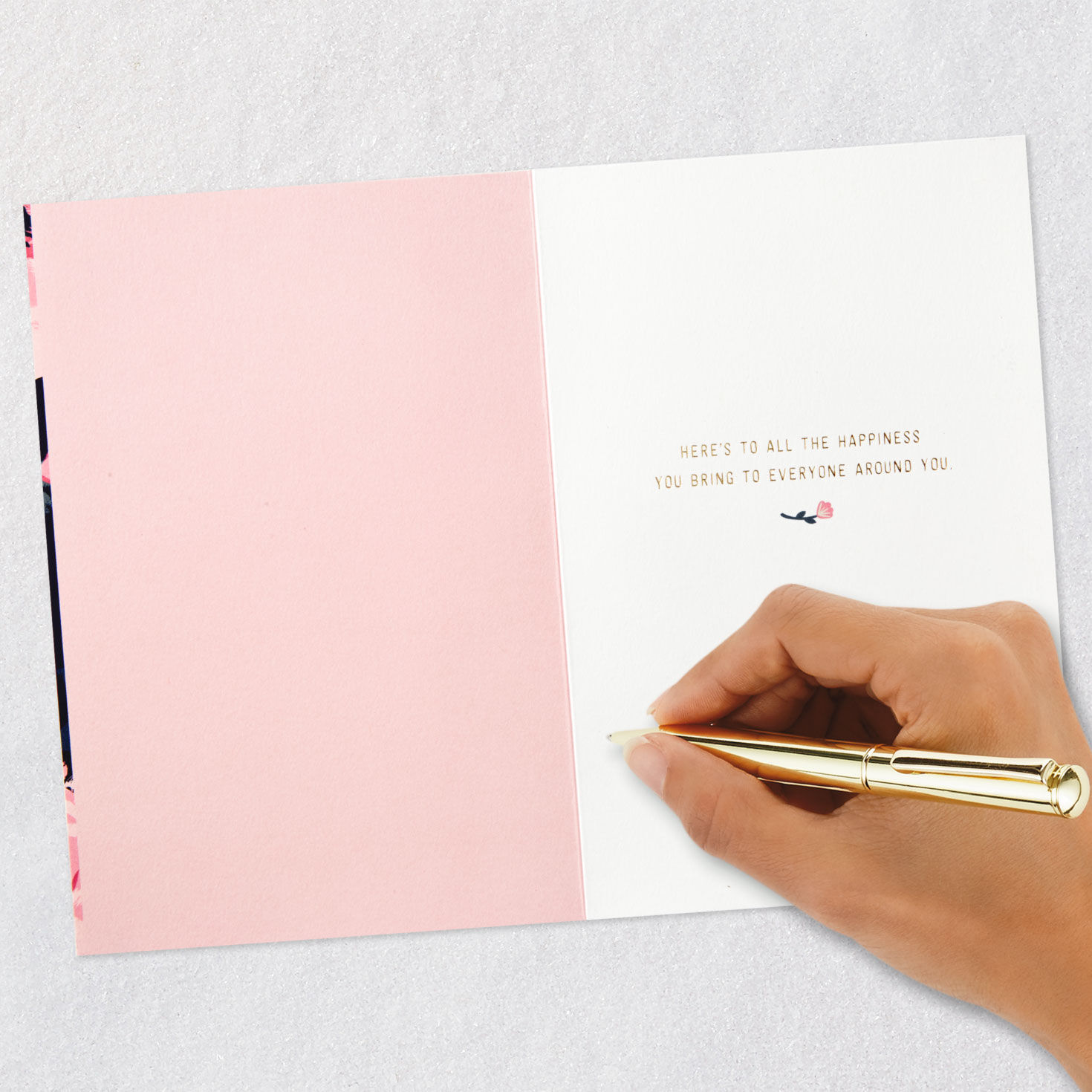 Floral Print with Gold Lettering Mother's Day Card signing card image number 6