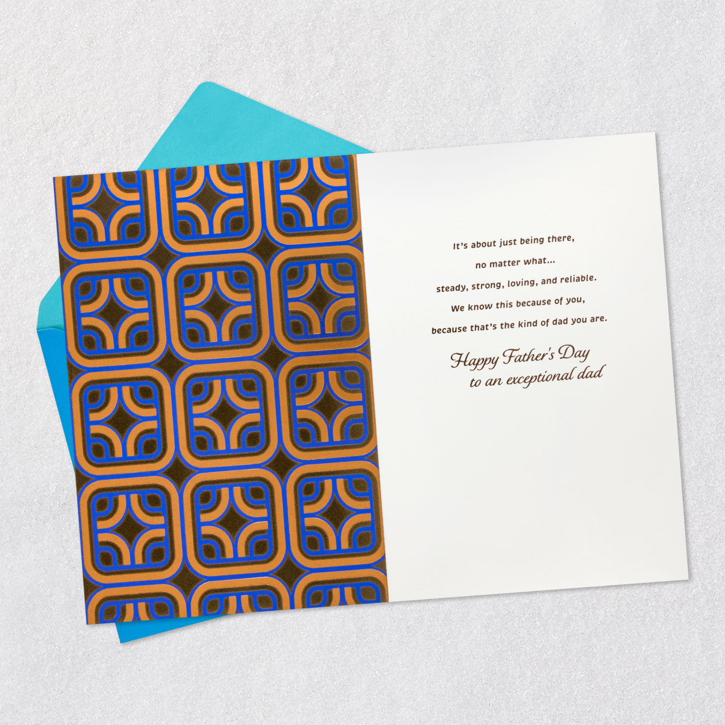 Geometric Print Dad Father's Day Card Open card with envelope image number 3