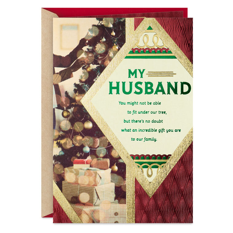 You're a Gift to Our Family Christmas Card for Husband