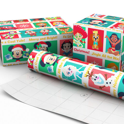 Disney 100 Years of Wonder Jumbo Christmas Wrapping Paper, 70 sq. ft., 