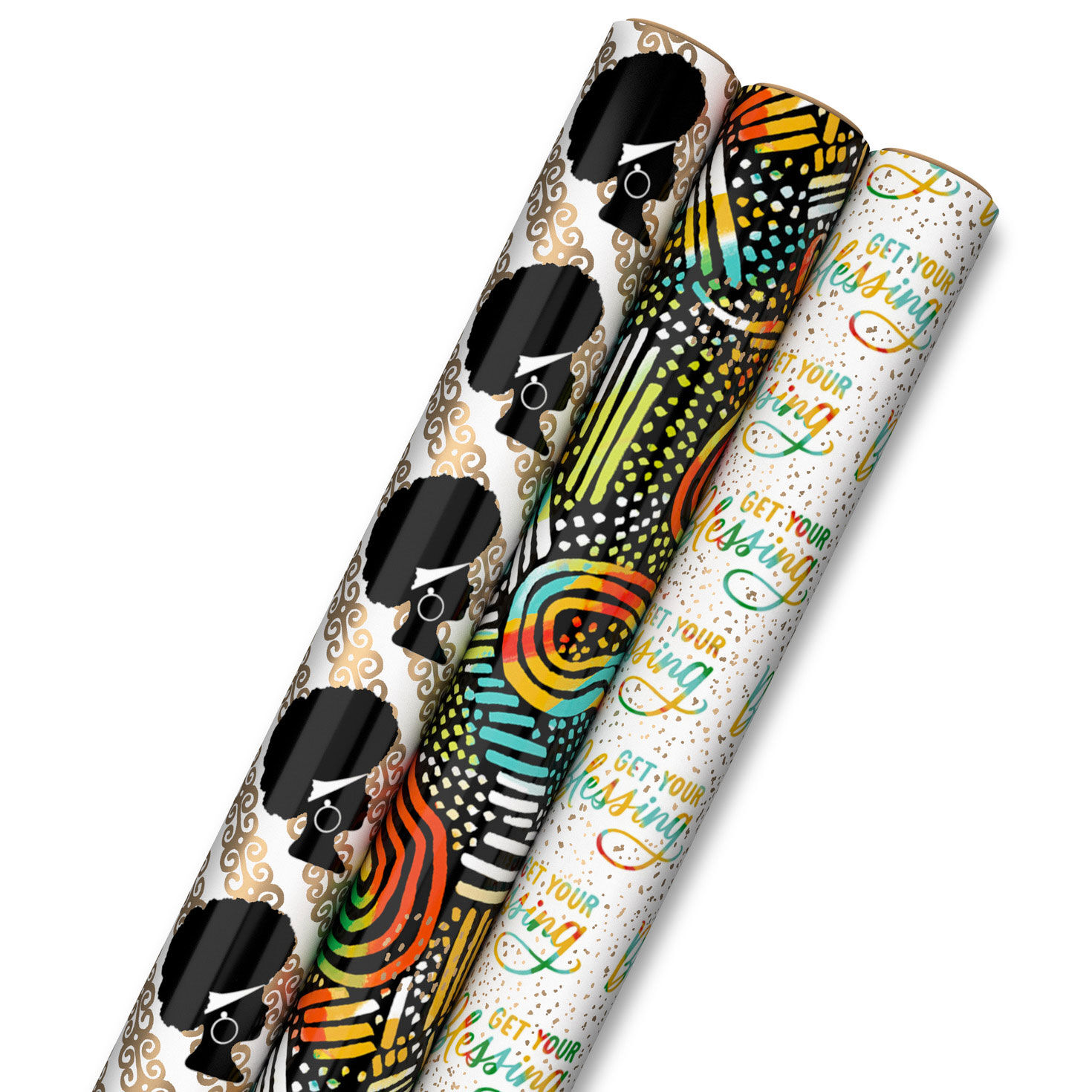 Get Your Blessing 3-Pack Assorted Wrapping Paper, 75 sq. ft. total