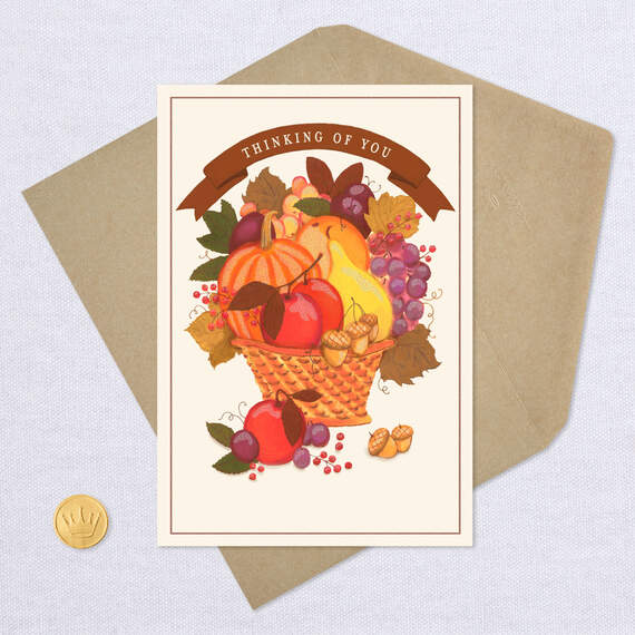 Fall Basket Thinking of You Thanksgiving Card, , large image number 5
