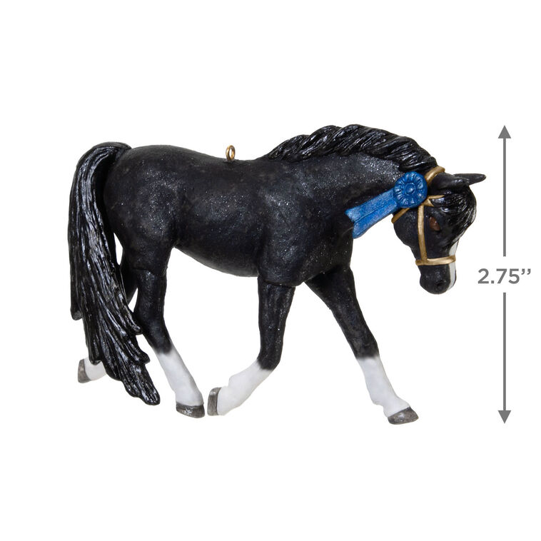 Black and White Horse Keepsake Ornament measurement image number 3
