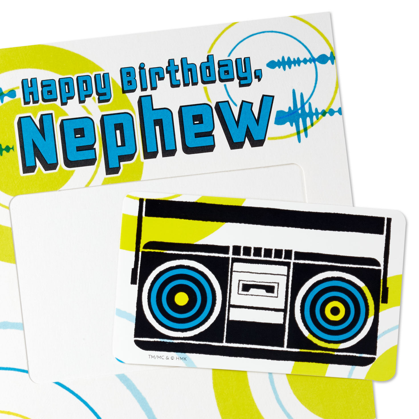 Boom Box Birthday Card and Sticker for Nephew Card Front Detail image number 4