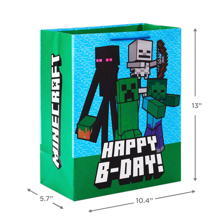 13-minecraft-large-birthday-gift-bag-gift-bags-hallmark for Free Printable Minecraft Wrapping Paper 13