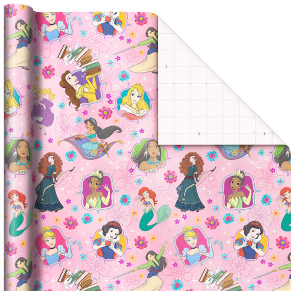 Disney Princesses on Pink Wrapping Paper, 17.5 sq. ft.