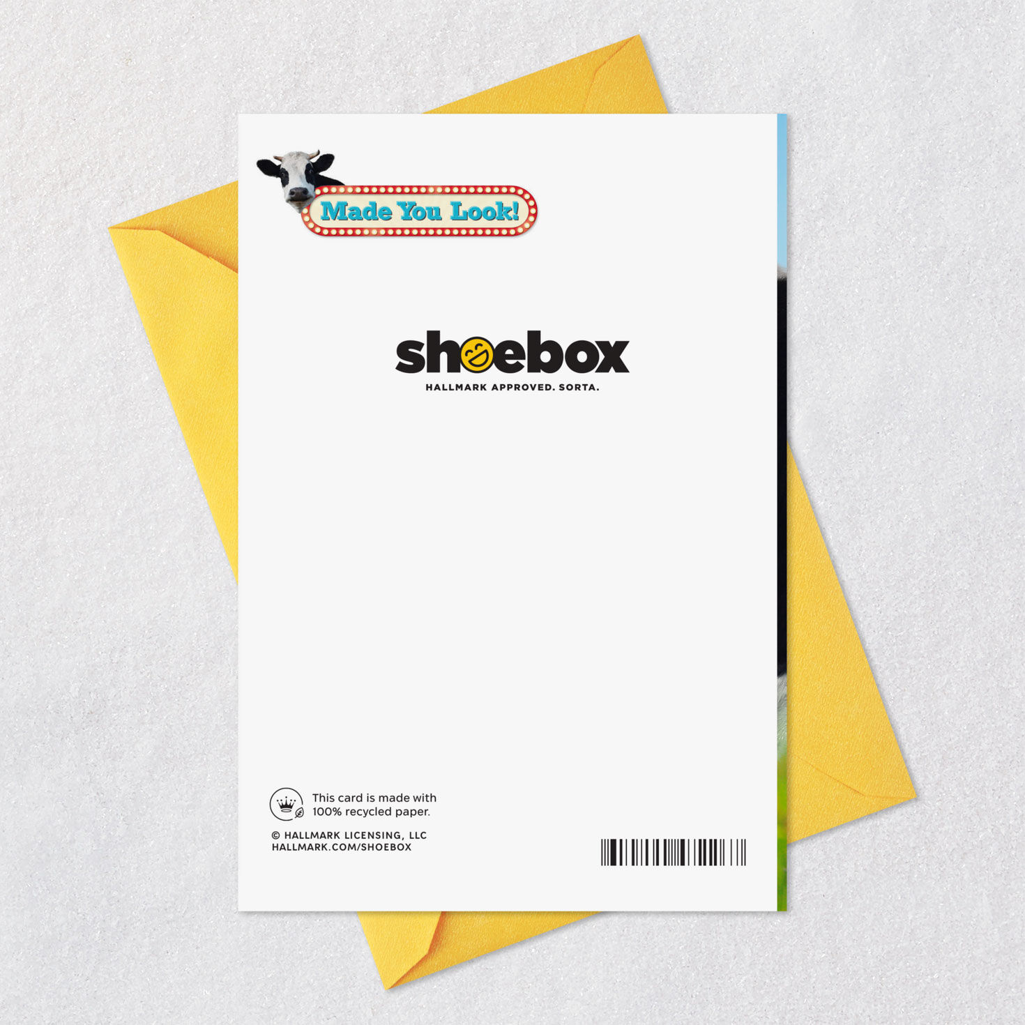 Holstein Cow Peeking In Funny Thank You Card Card Back with Envelope image number 7