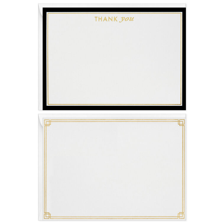 Gold Foil on White Thank You Note Cards in Caddy card fronts image number 2