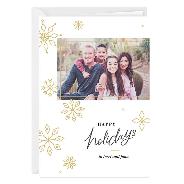Elegant Snowflakes Custom Holiday Card