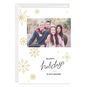 Gold Snowflakes Personalized Holiday Photo Card Card Front with Envelope image number 1