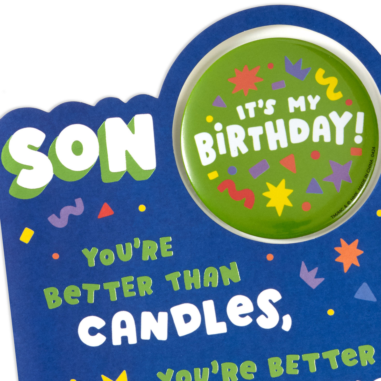 It's My Birthday Card for Son With Button Pin Card Front Detail image number 5