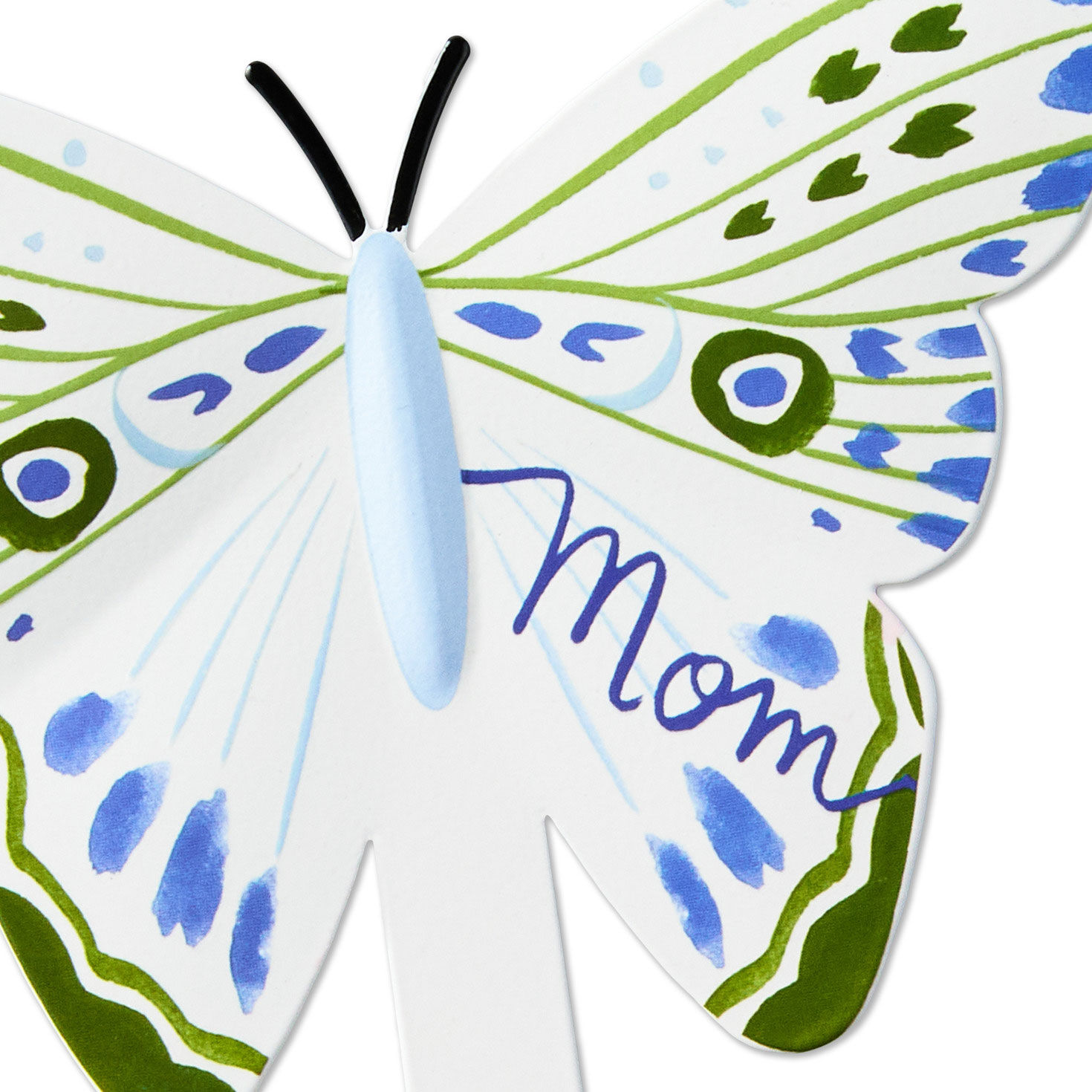 Blue and Green Butterfly Garden Stake for Mom closeup view image number 3