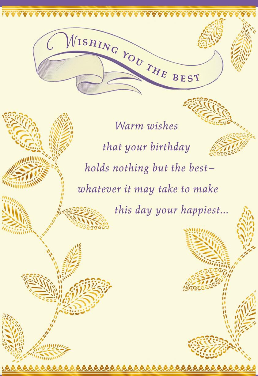 Leaves Wishing You the Best Birthday Card