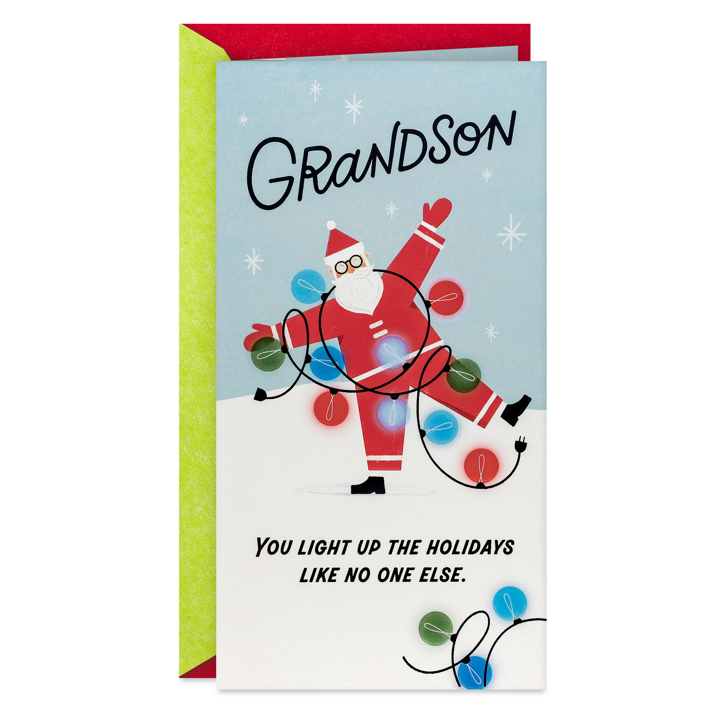 You Light Up the Holidays Pop-Up Money Holder Christmas Card for Grandon