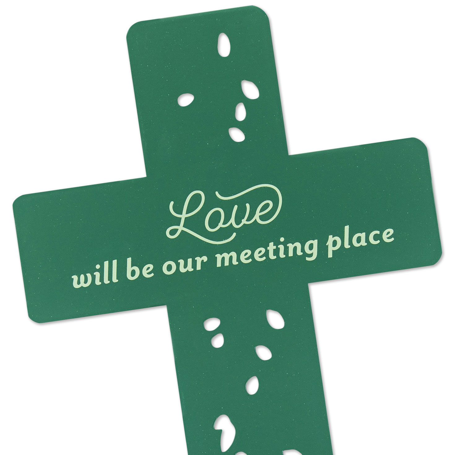 Love Will Be Our Meeting Place Cross Garden Stake closeup detail image number 3