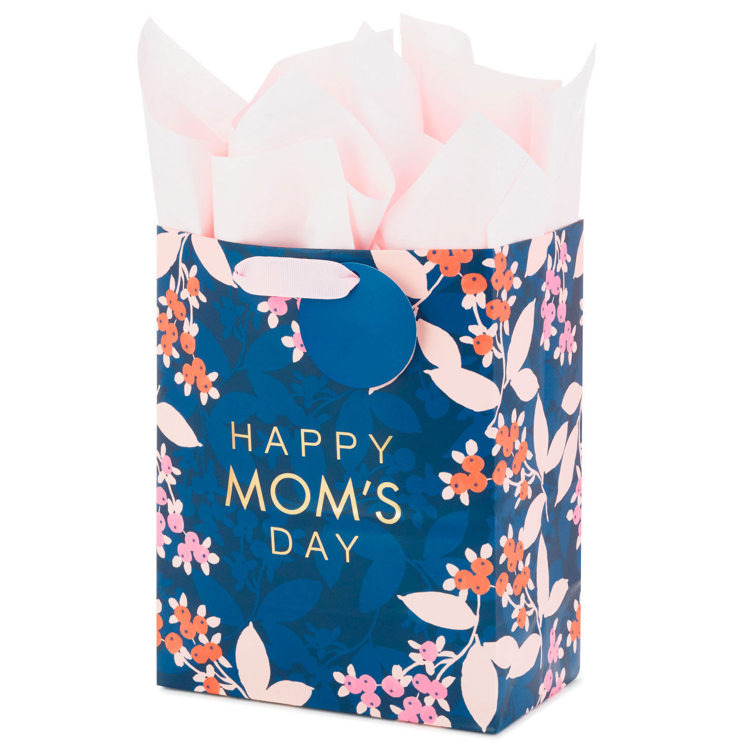 9.6" Floral on Navy Medium Mother's Day Gift Bag With Tissue for only USD 4.99 | Hallmark
