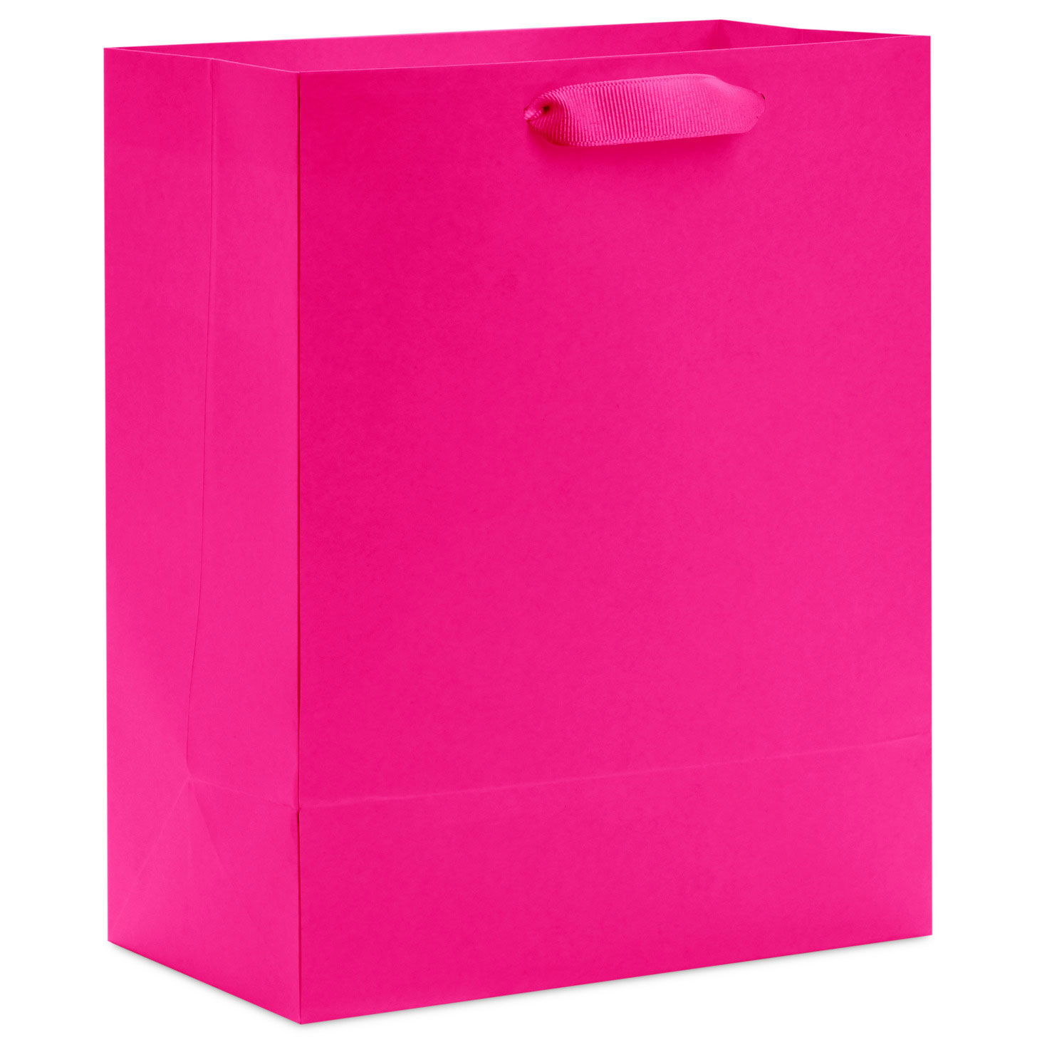 9.6" Solid Hot Pink Medium Gift Bag, Hot Pink, large image number 6