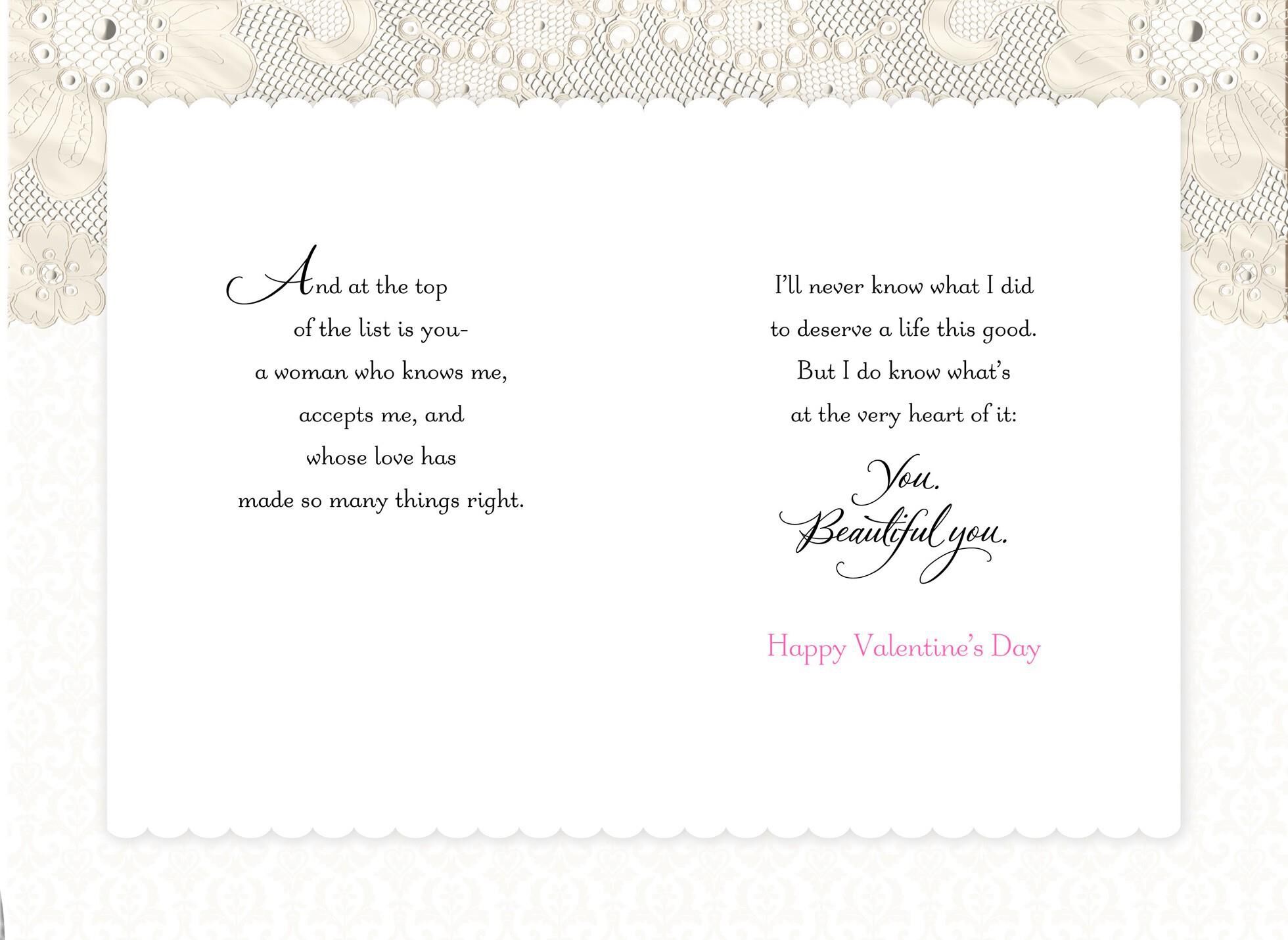 Lace Double Hearts Valentine's Day Card