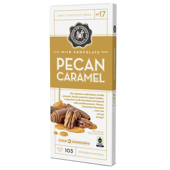Pecan Caramel Milk Chocolate Bar, 3.5 oz., , large image number 1