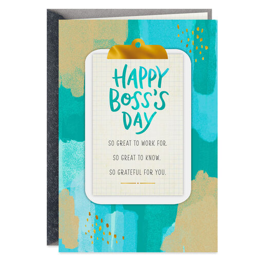 Clipboard You're So Great Boss's Day Card, 