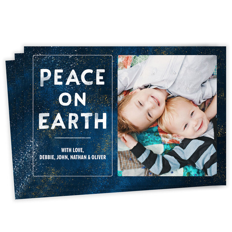 Peace on Earth Flat Holiday Photo Card