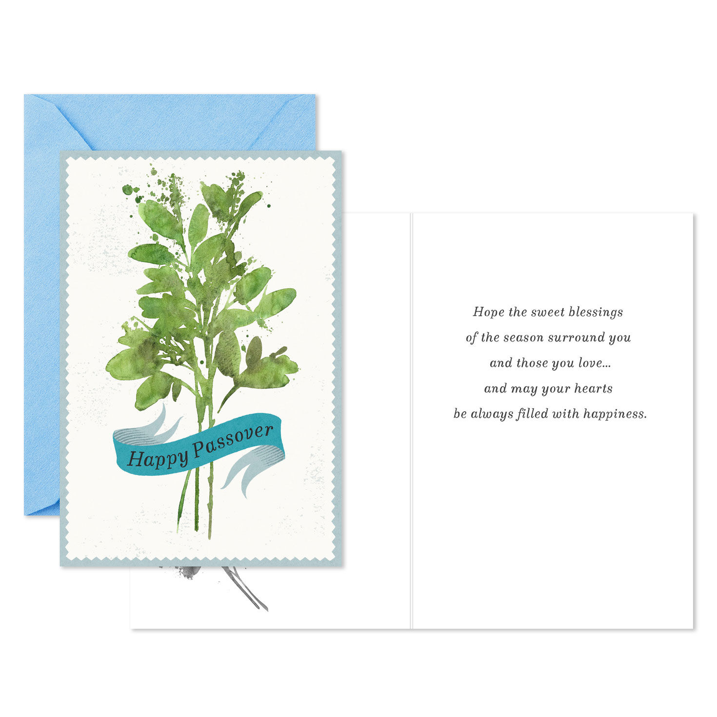 Green Herbs With Banner Passover Cards, Pack of 6, , large image number 2