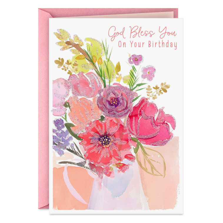 Simple Joys and Bright Blessings Religious Birthday Card
