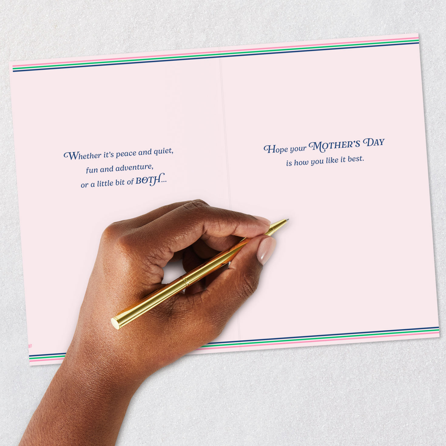 Pink, Green and Gold Patio Set Mother's Day Card Signing card image number 7