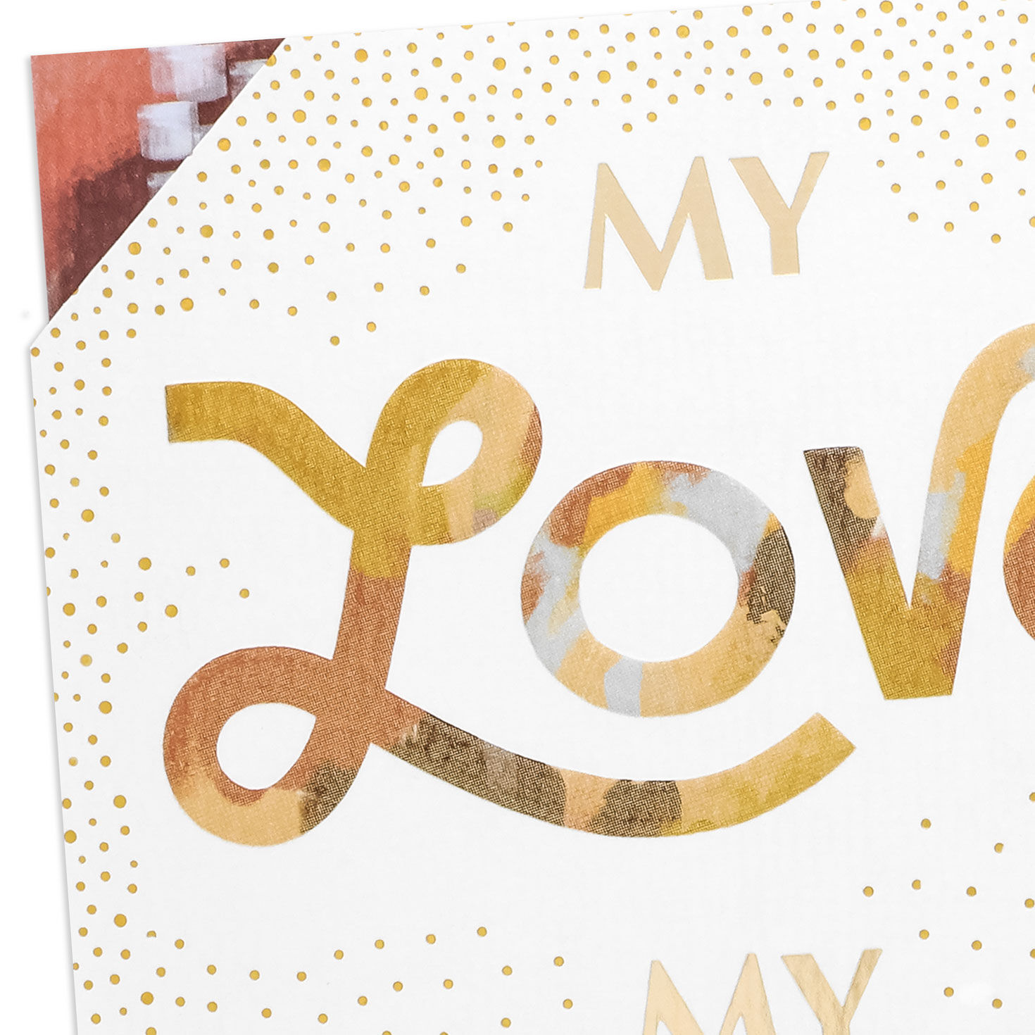 Gold Collage Lettering Romantic Love Card for Her Card Front Detail image number 5