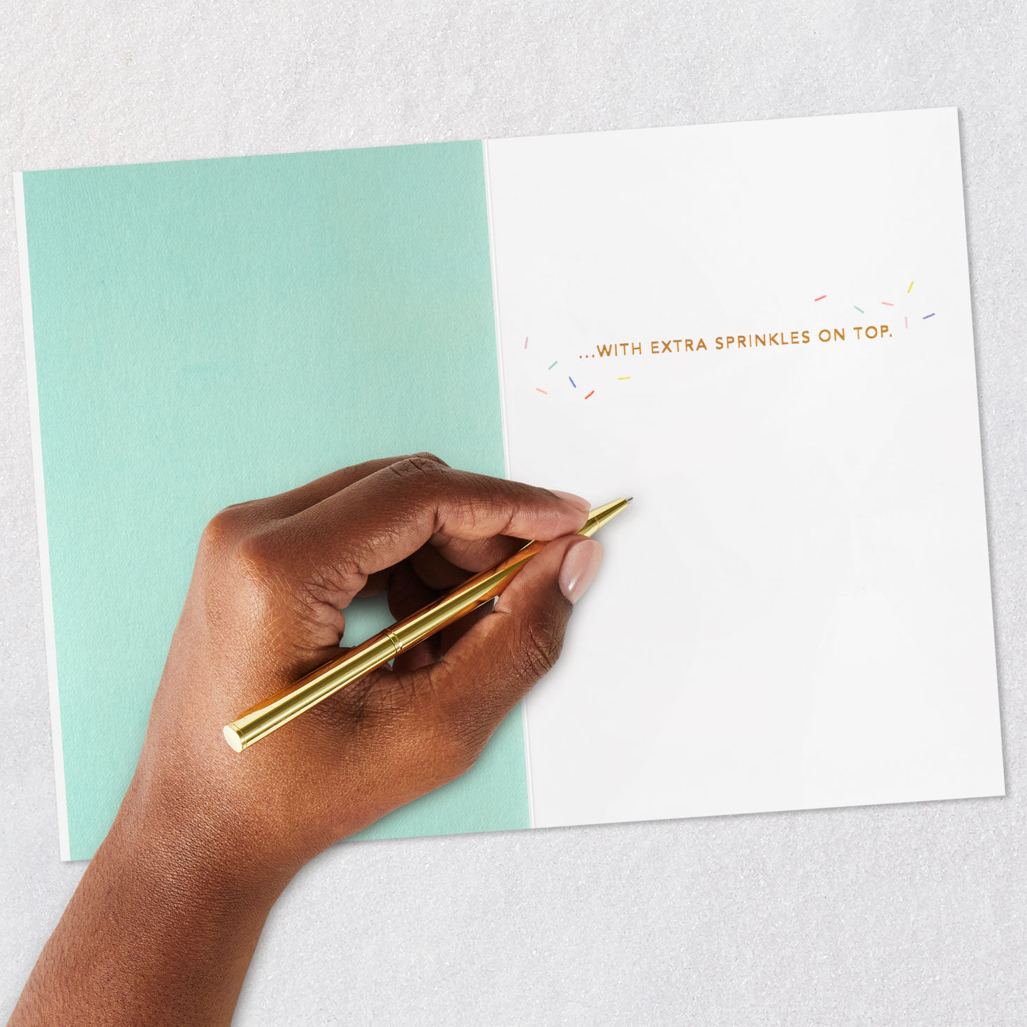 Rainbow Sprinkles Cake Birthday Card Signing card image number 7